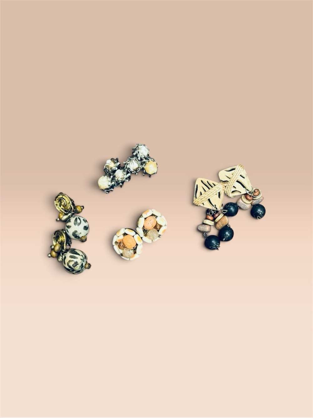 Vintage Artesian Boho Bead Drop Earrings Bundle